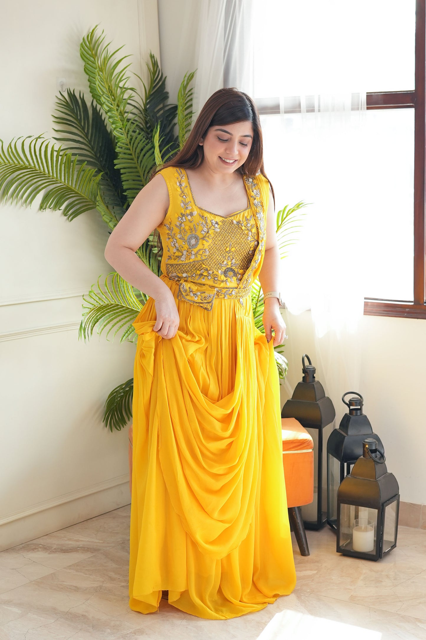 Revani Yellow Maxi With Belt