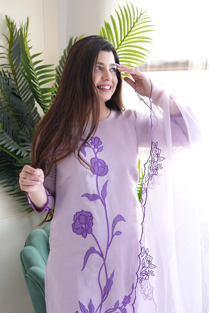 Naina Lavender Embroidered Suit Set