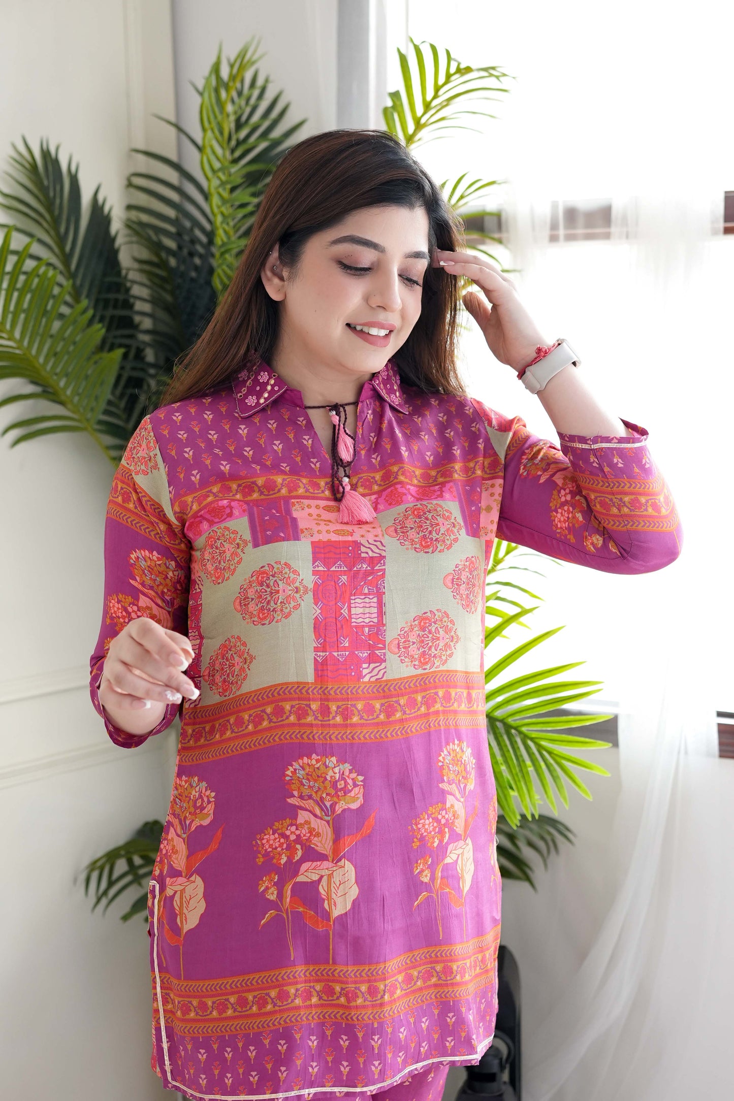 Faryaad Pink Digital Print Cordset