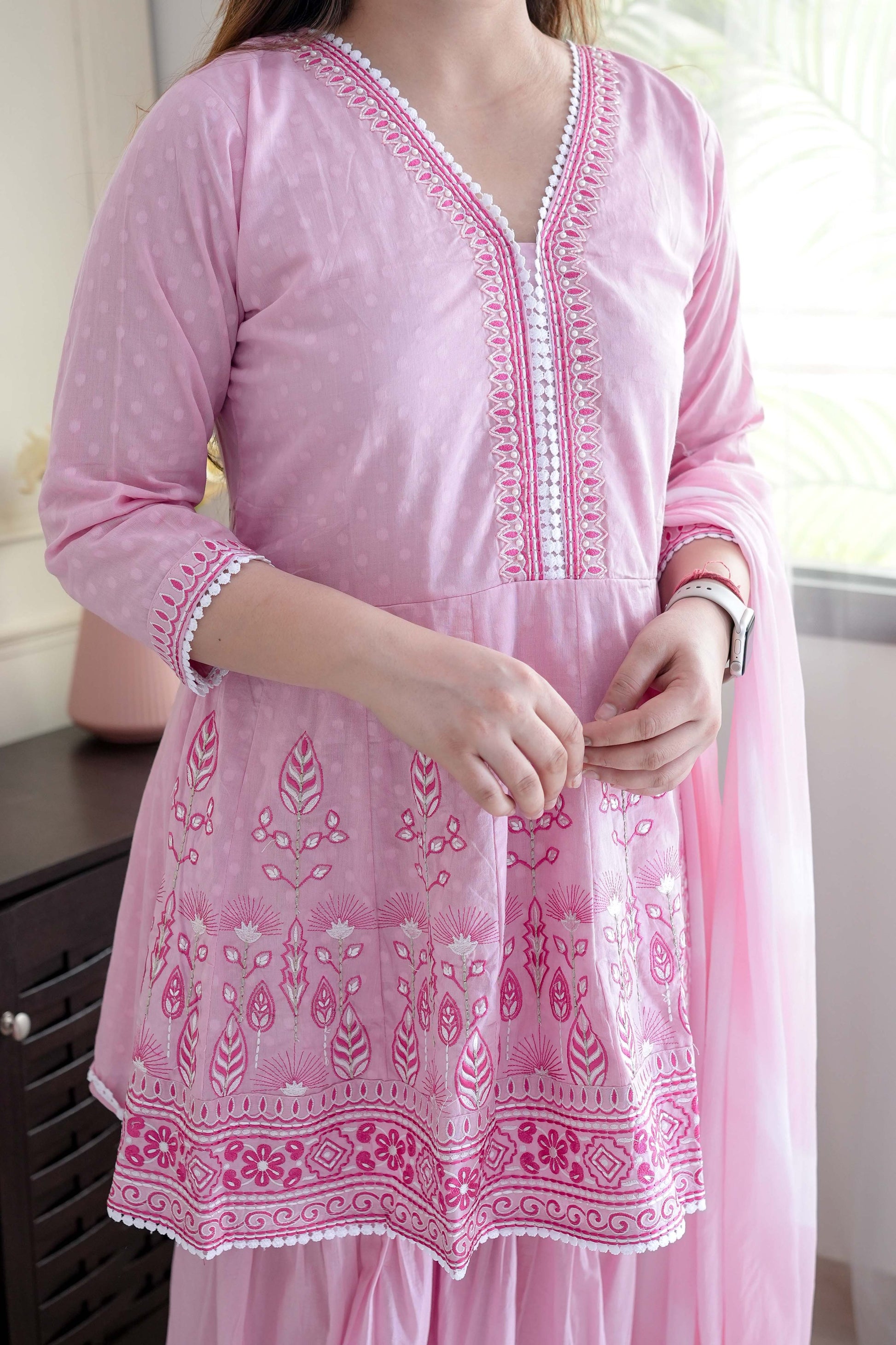 Noora Pink Printed Sharara Set