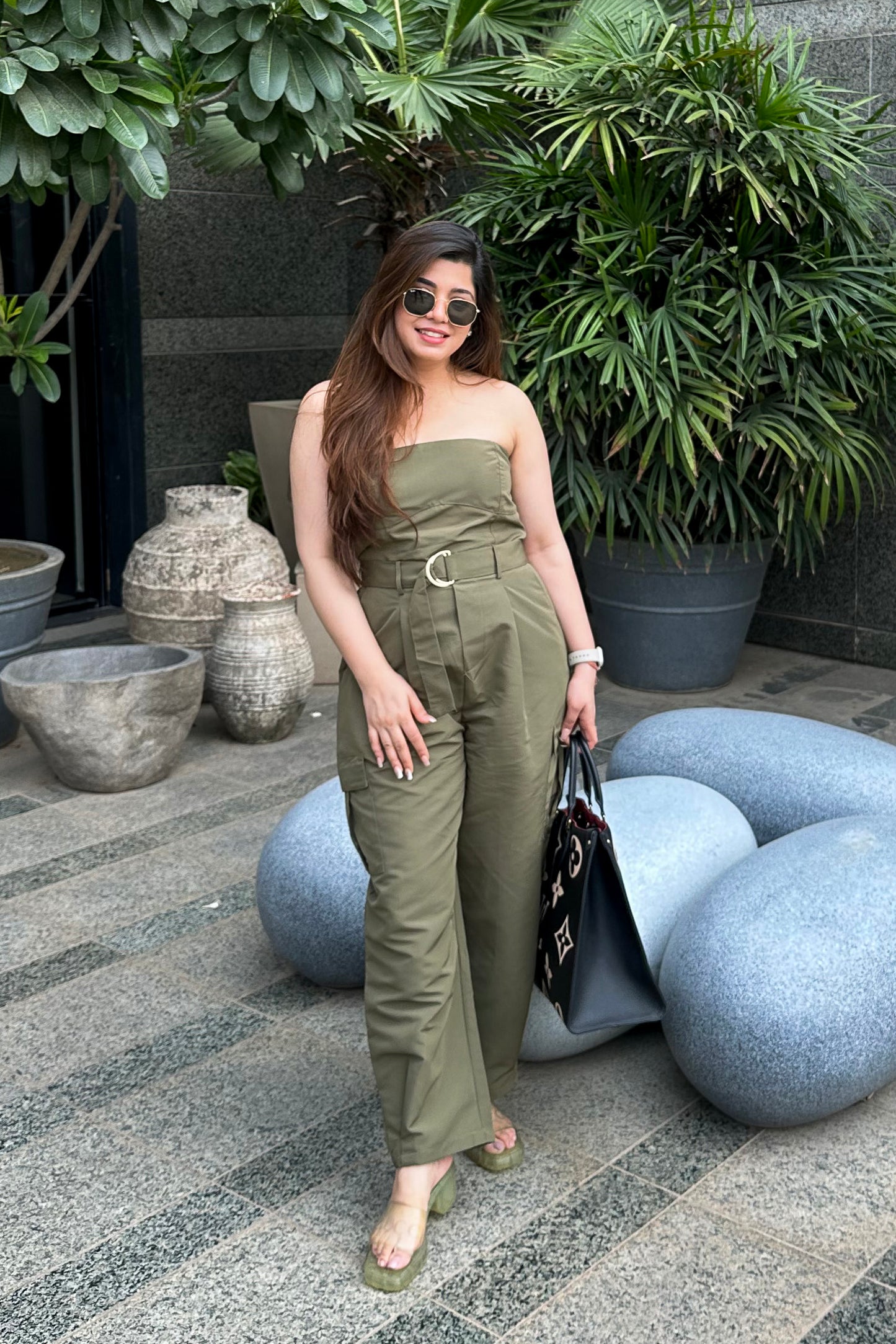 Nilo Olive Tube Jumpsuit