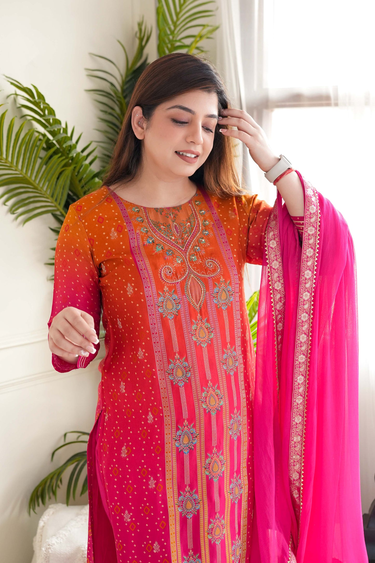 Mann Embroidered Silk Suit Set