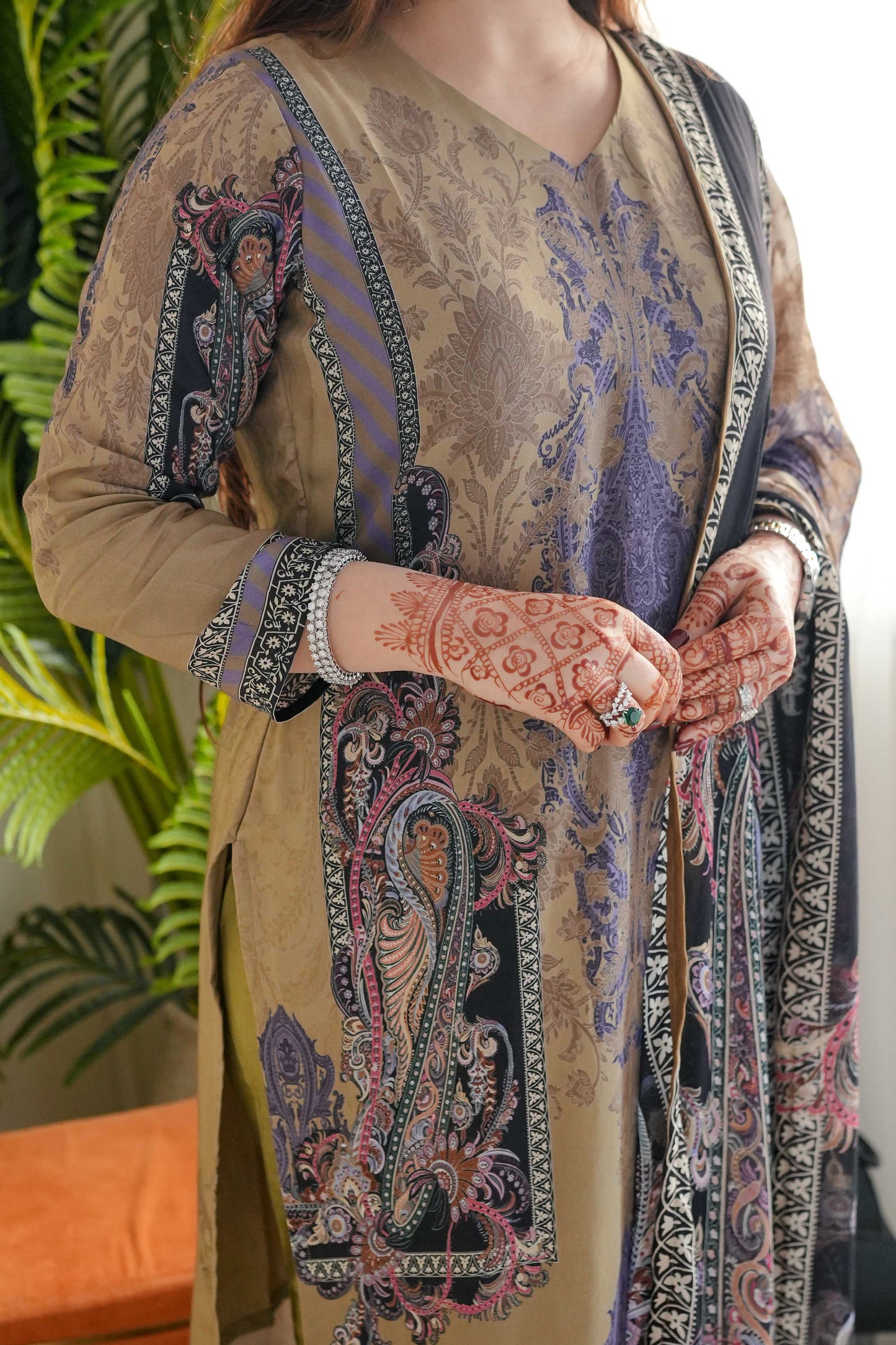 Haseena Green Digital Print Suit