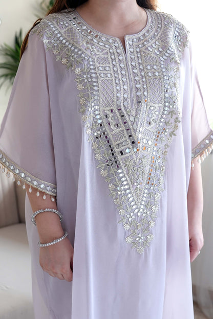 Nora Grey Embroidred Chogha Set