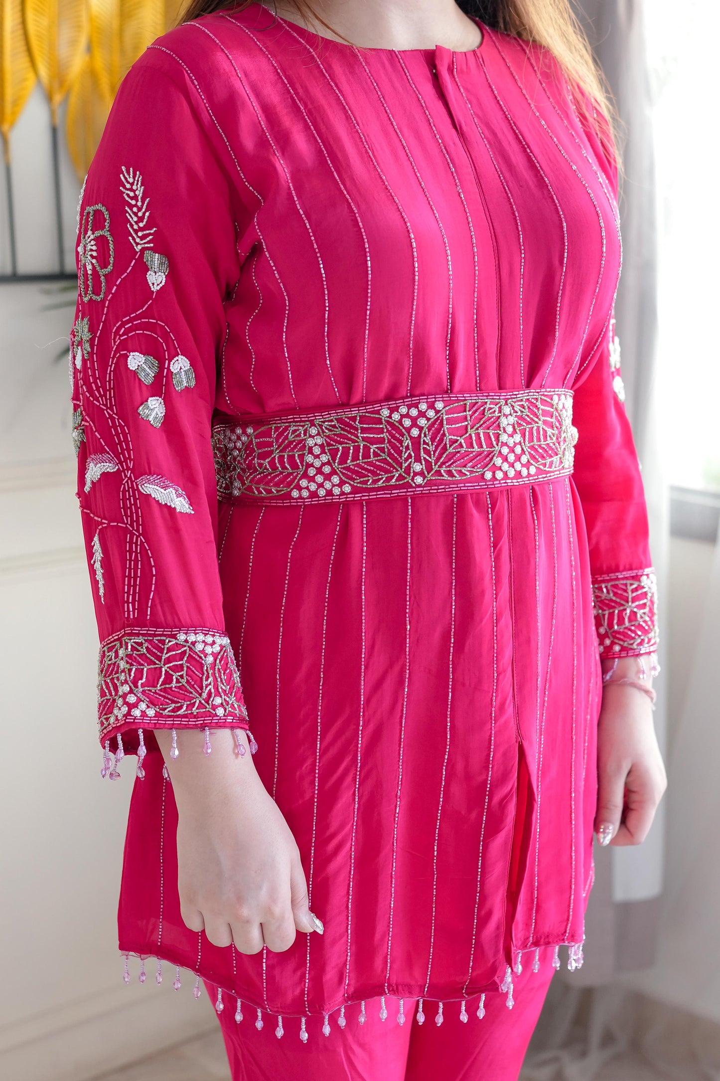 Gauhra Pink Embroidered Co ord Set