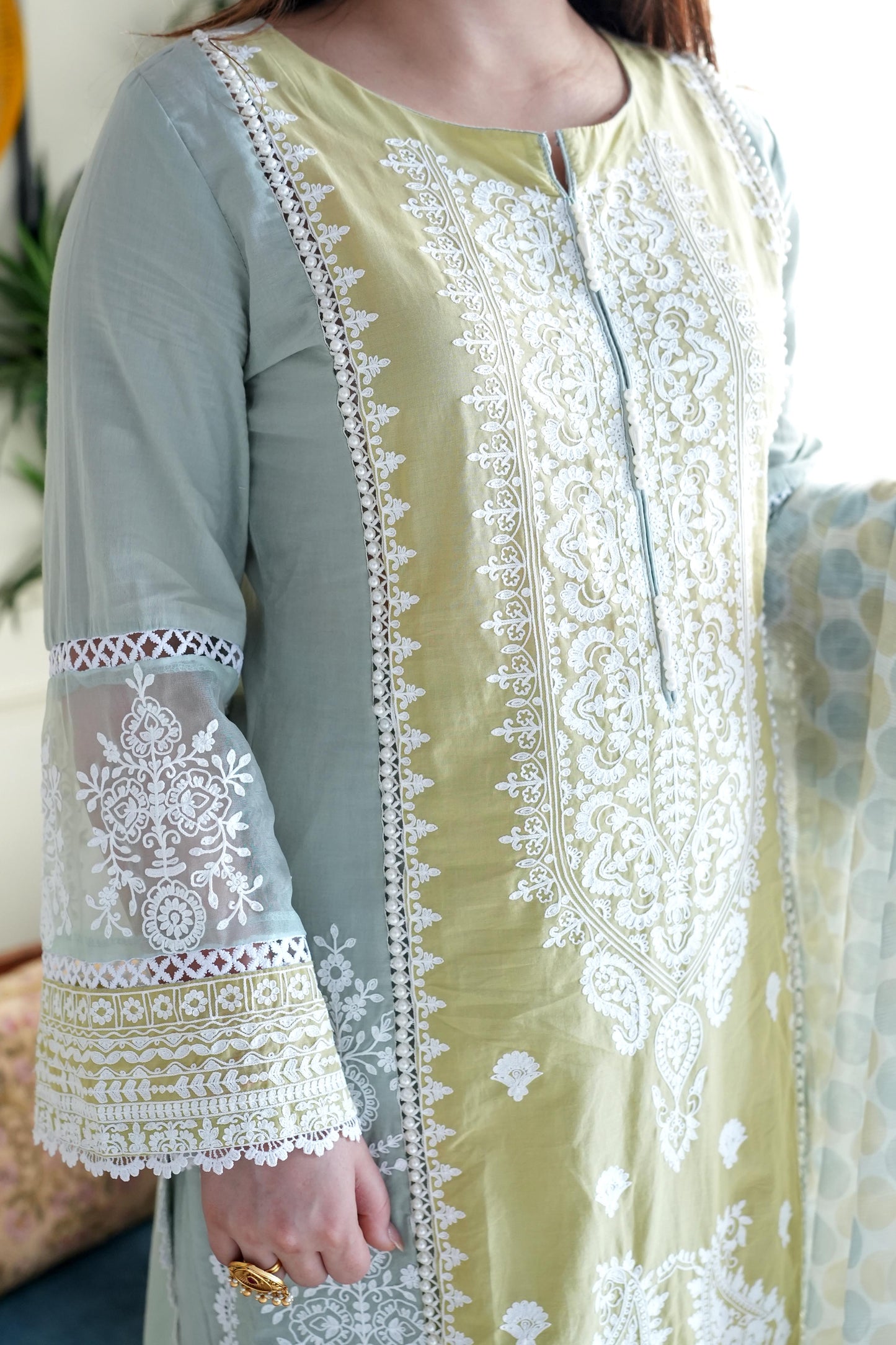 Maheer Schiffli Embroidered Pakistani Suit Set