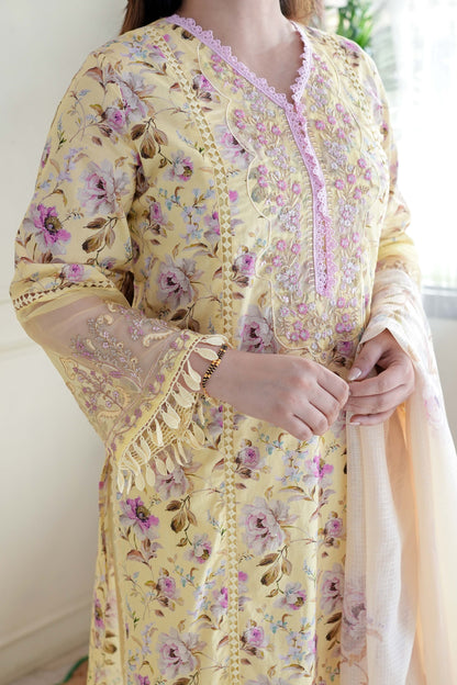 Veera Yellow Printed Suit Set