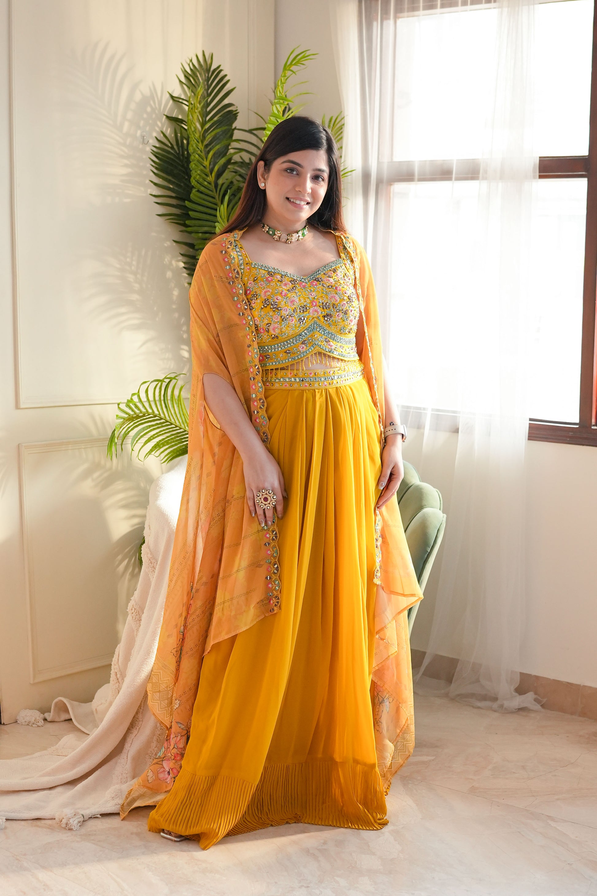 Mehram Yellow Three Piece Set