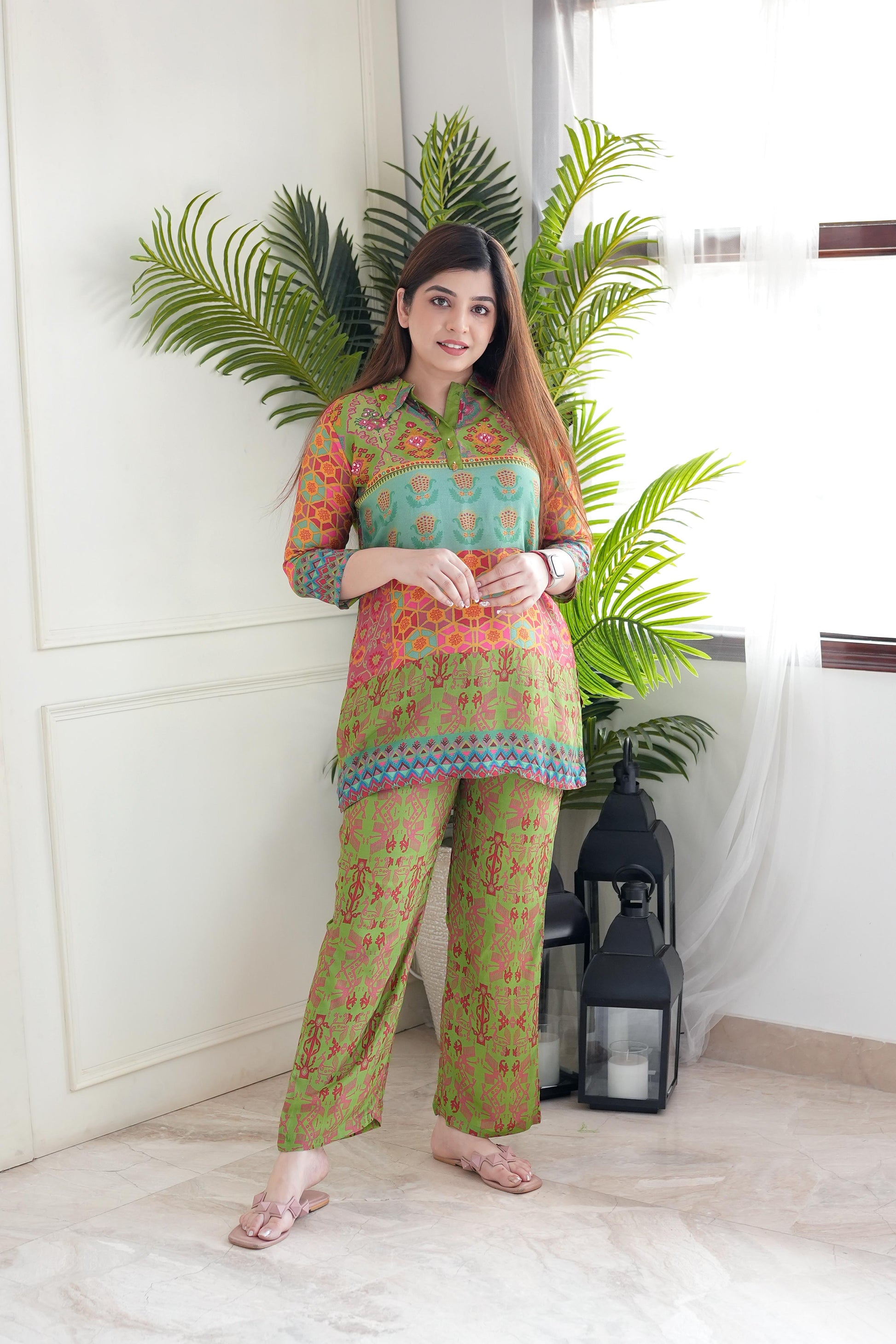 Faryaad Green Digital Print Cordset