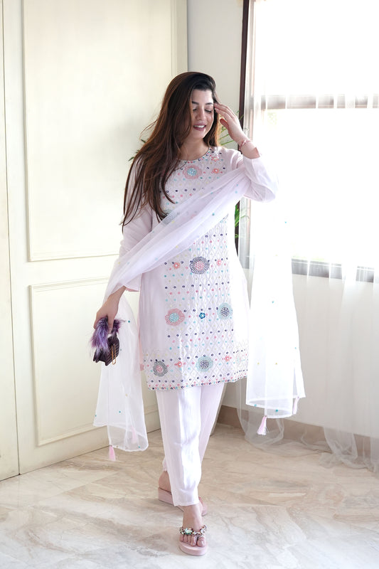 Geet Baby Pink Embroidered Suit Set