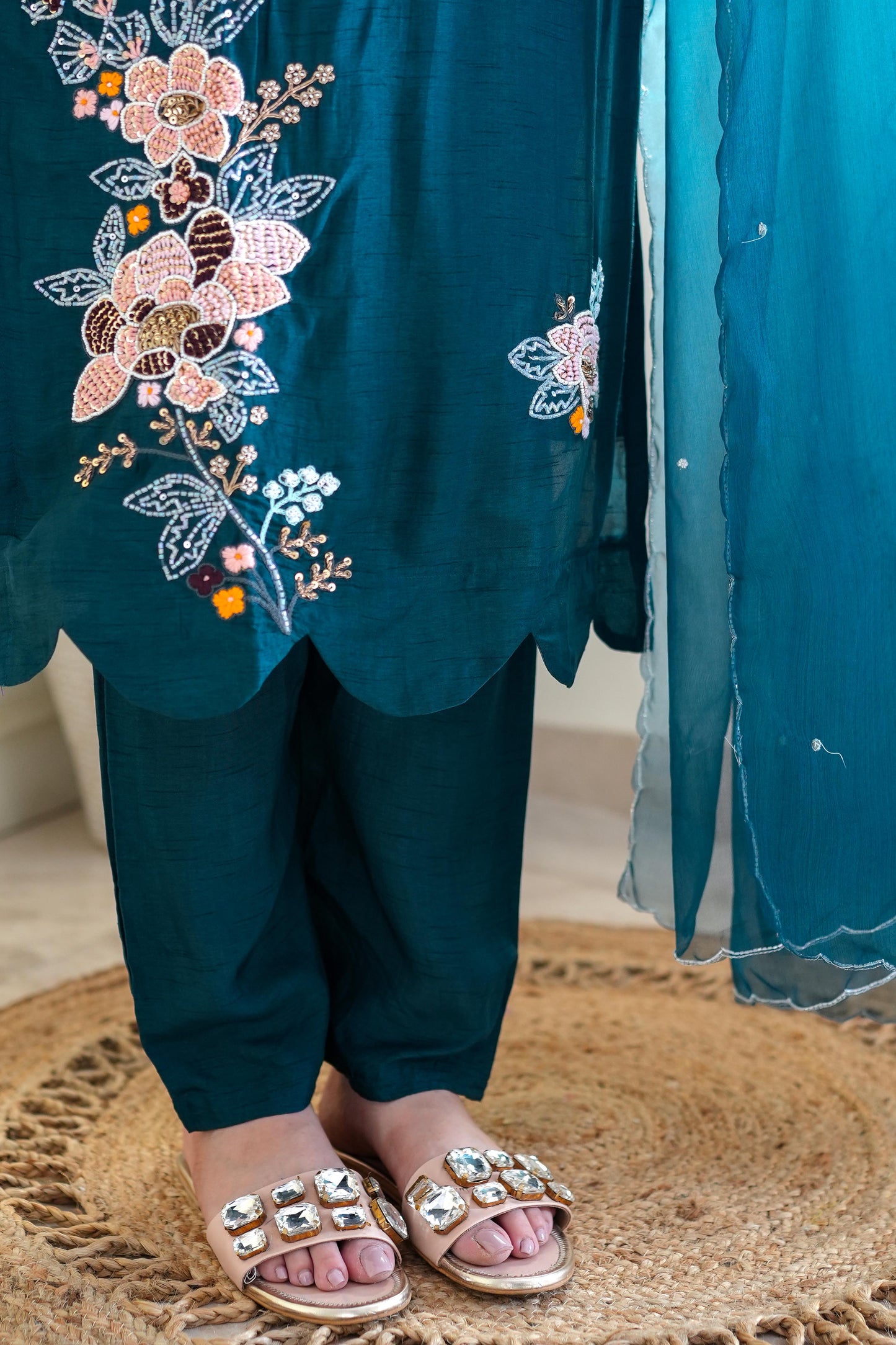 Seeyat Floral Hand Embroidered Suit Set