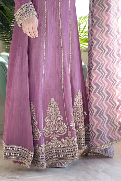 Zora Purple Embroidered Anarkali Suit