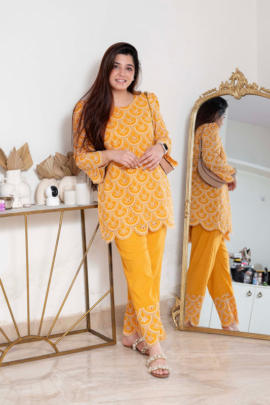 Talibah Yellow Cutwork Cordset