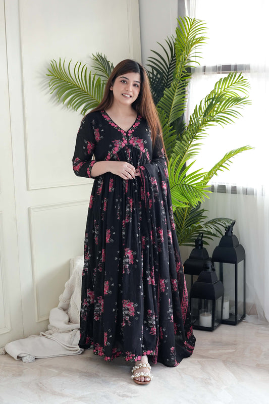 Leela Black Voluminous Anarkali Suit