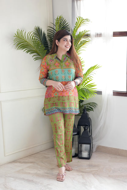 Faryaad Green Digital Print Cordset