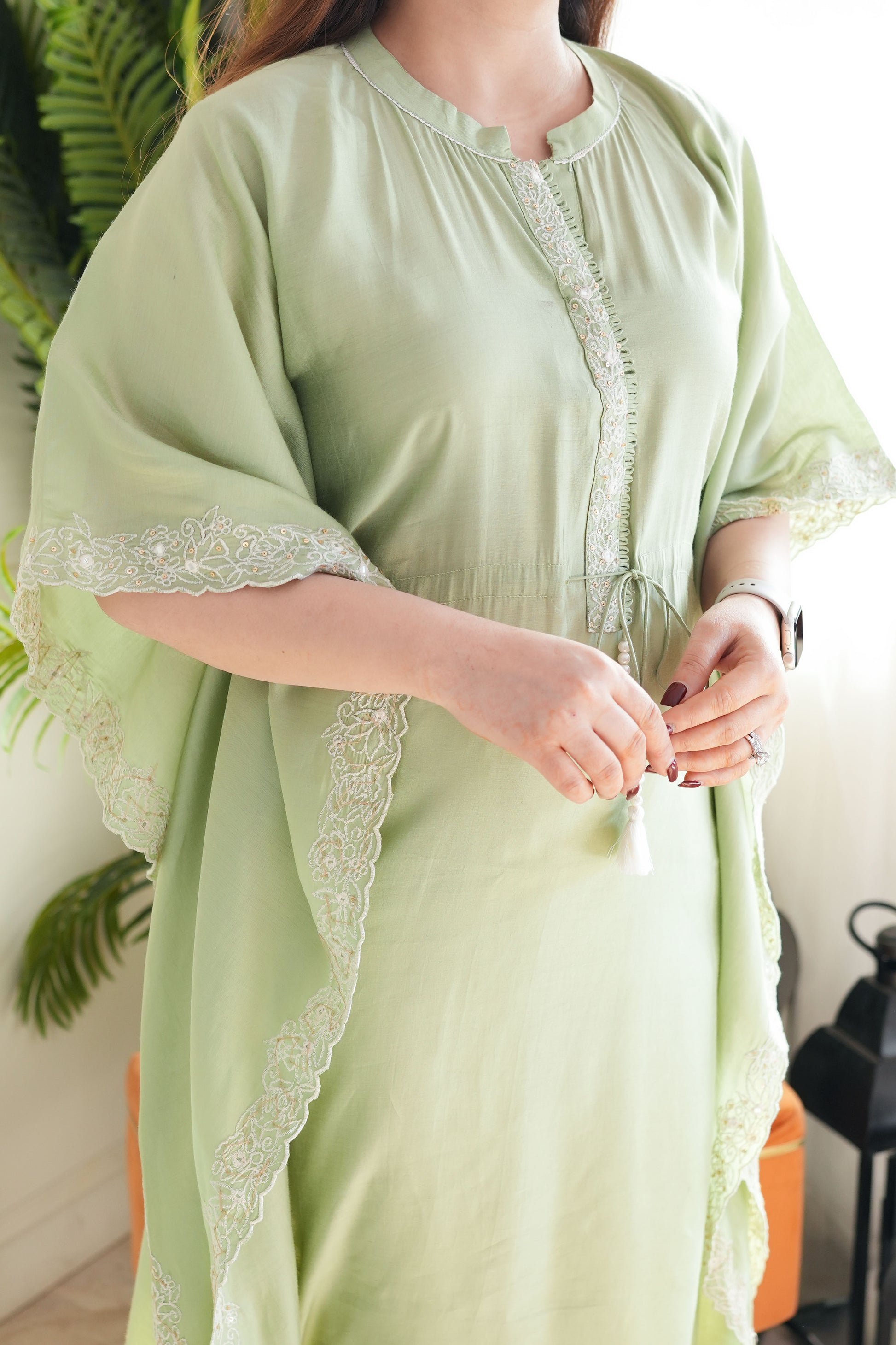 Rai Green Kaftan Set