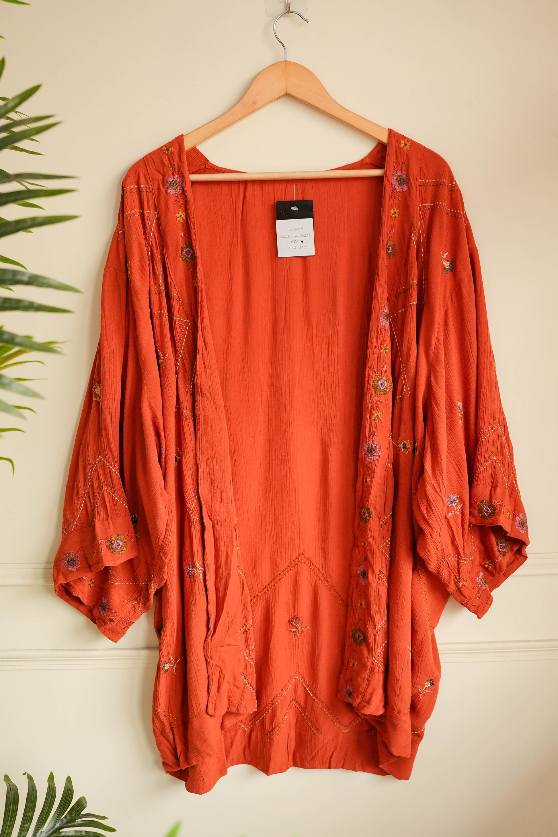 Orange Loose Fit Shrug