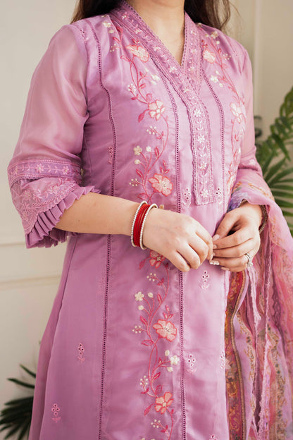 Mehal Pink Fully Embroidered Suit Set