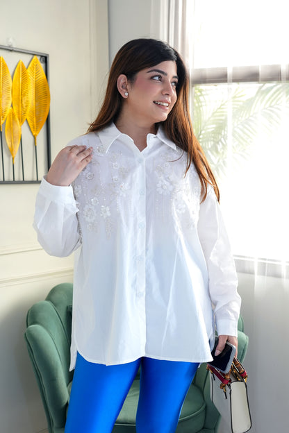 Lax White Loose Fit Shirt