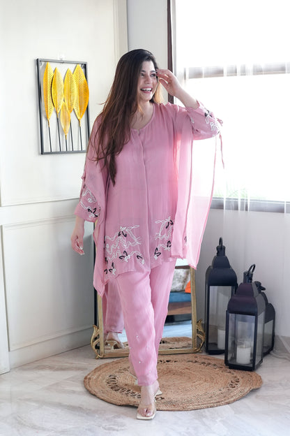 Farhana Embroidred Kaftan Co ord Set